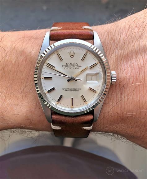 rolex brown leather strap|vintage leather strap rolex watches.